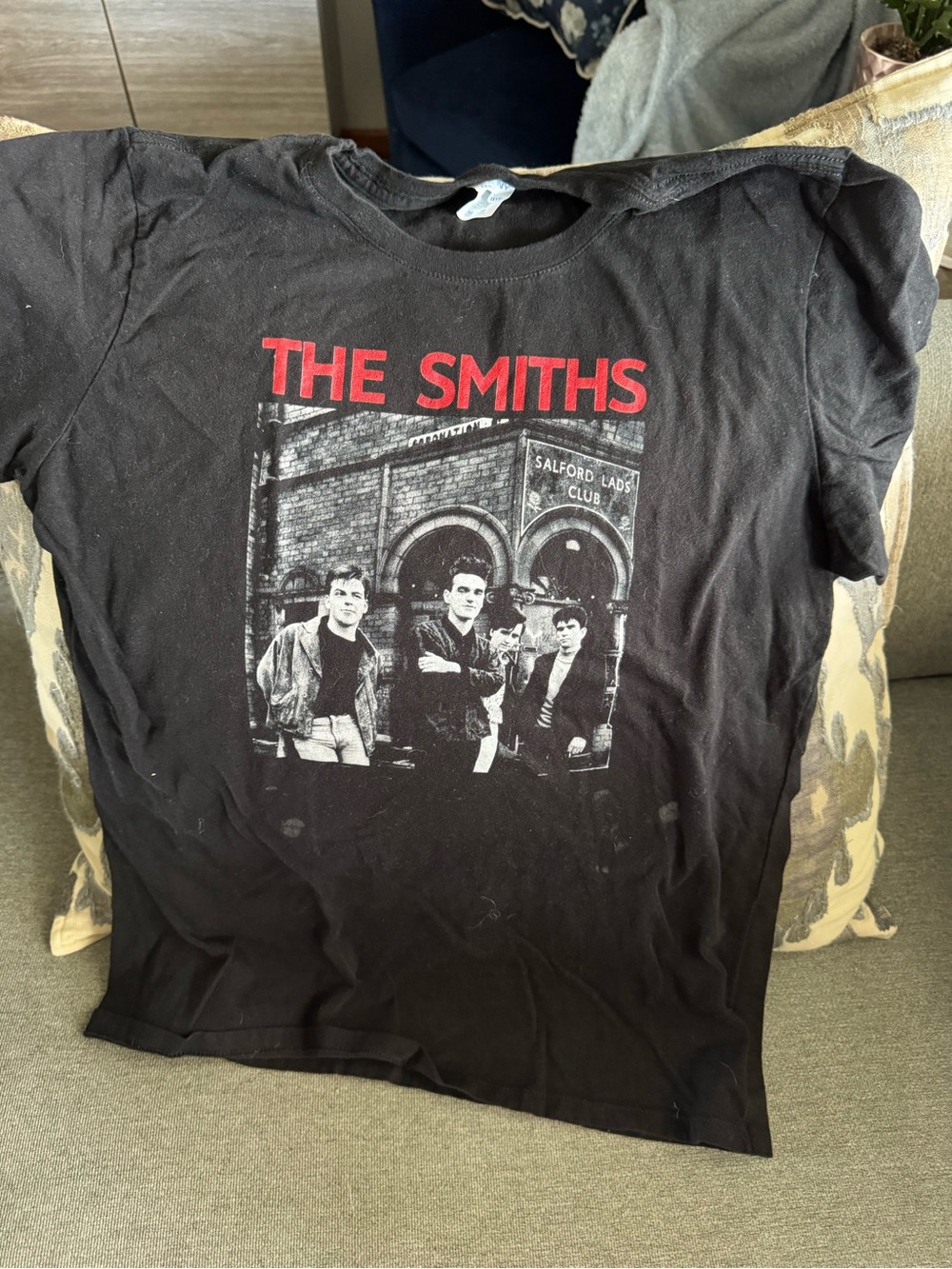 Hanes Black Tee with Red 'THE SMITHS' Graphic